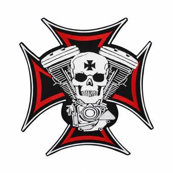 Nášivka motorkářská V - Twin Skull