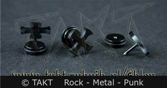 Náušnice Fake Plugs - Kříž Rytířský