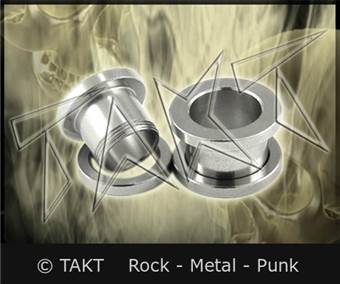 Náušnice - Piercing Tunel stříbrná ocel 10 - 14 mm