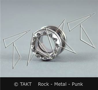 Náušnice - Piercing Tunel stříbrná ocel 6 - 16 mm zdobená