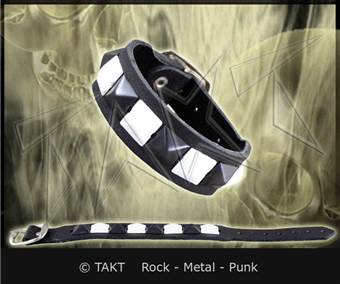 Opasek na ruku  pyramidy černo bílá - 1 řada - 01m