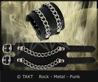 Pás na ruku čistý černý 2 - řetízky