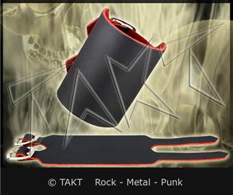 Pás na ruku kožený 8cm červený podklad