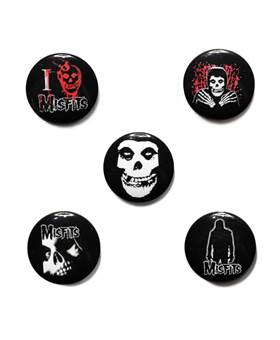 Placka Misfits - Skull / set 5 kusů