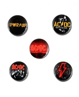 Placka se špendlíkem AC/DC - Power Up sada 5 kusů