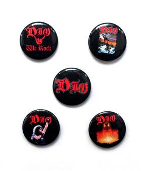 Placka se špendlíkem Dio - We Rock -sada 5 kusů