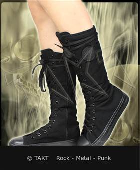 Plátěné boty / tenisky extra vysoké černé 15 - Dírek