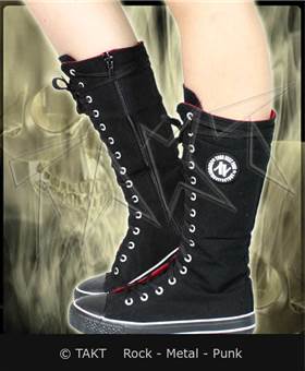 Plátěné boty / tenisky vysoké 15 dírek - černé