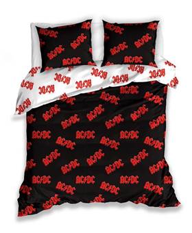 Povlečení na postel AC/DC - Logo satén Komplet 3 kusy
