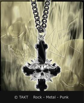 Přívěšek Kříž obrácený 11 Lebka Malá