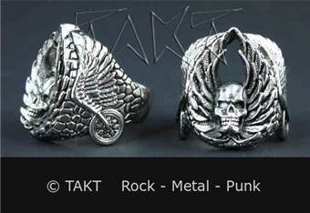 Prsten - Lebka s křídly