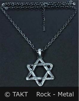 Řetízek na Krk Davidova hvězda  - Hexagram zdobený 2
