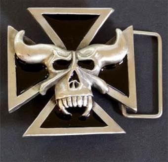 Spona na opasek Kříž a Lebka 2