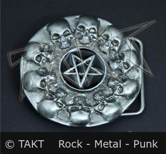 Spona na opasek Pentagram 06 z Lebkami
