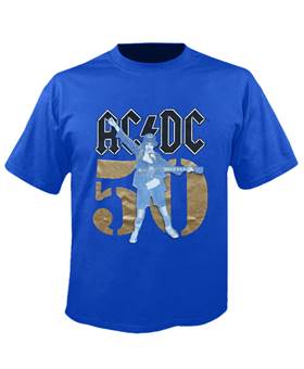 Tričko AC/DC - Gold Fifty - modré