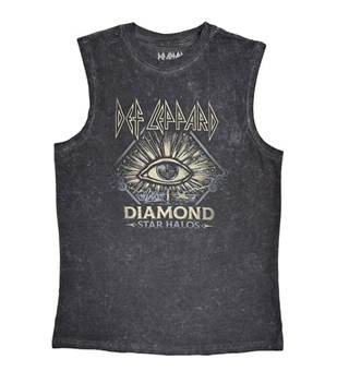 Tričko bez rukávů Def Leppard - Diamond Star Halos - šedé