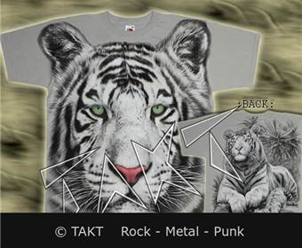Tričko bílý tygr All Print - šedé