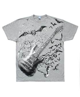 Tričko Dark Guitar Ibanez - All Print šedé
