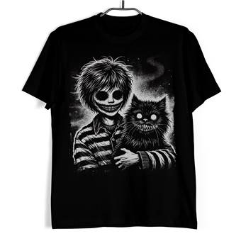 Tričko Gothic Smile – Dítě a démonická kočka
