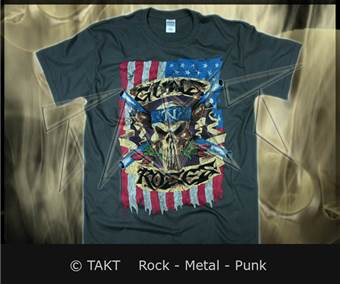 Tričko Guns N Roses - American Flag šedé
