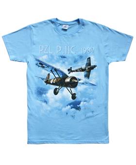 Tričko Letadlo Pzl p. 11c 1939 - modré