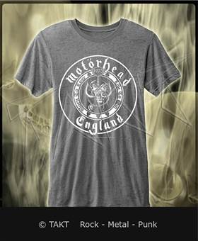 Tričko Motorhead - England 4 Seal šedé
