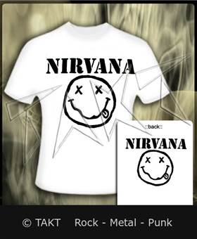Tričko Nirvana - Smiley Logo černé bílé