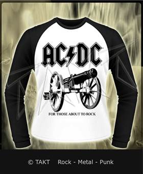 Tričko s dlouhým rukávem AC/DC - For Those About To Rock bílé