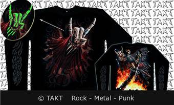 Tričko s dlouhým rukávem Rock Salute | Svítí ve tmě - Spiral Direct