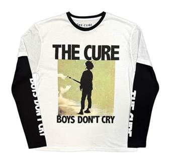 Tričko s dlouhým rukávem The Cure - Boys Dont Cry / bílo černé