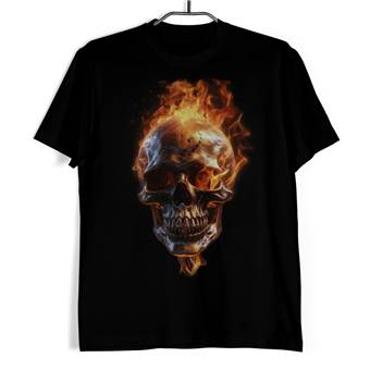 Tričko s lebkou v plamenech