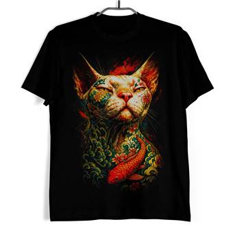 Tričko Tattoo kočka s koi