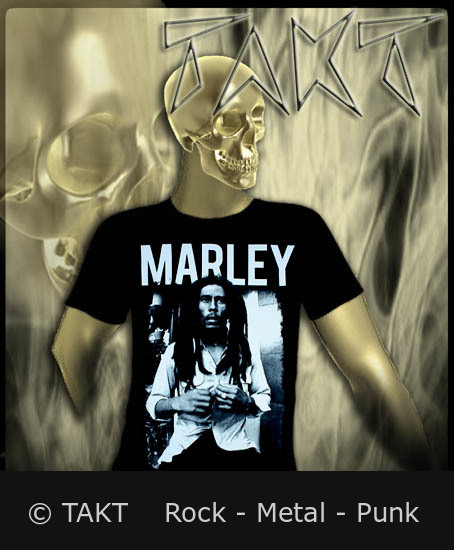 Tričko Bob Marley - černo bílé XL