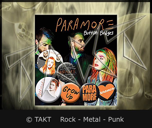 Placka se špendlíkem Paramore - Logos sada 6 kusů