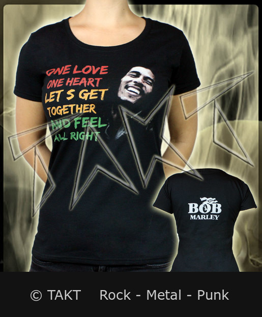 Dámské tričko Bob Marley - One Love One Heart L