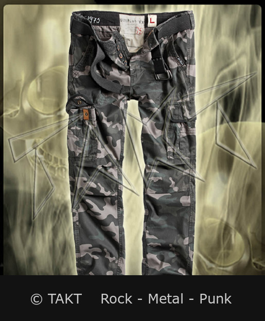 Kalhoty Premium Slimmy Black Camo / Černé S