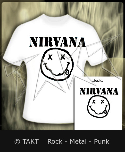 Tričko Nirvana - Smiley Logo černé bílé S
