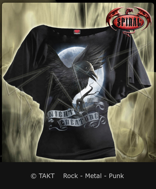 Dámské tričko Night Creature Bat Sleeve - Spiral Direct S