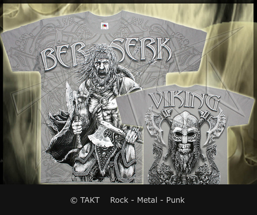 Tričko Viking 44 - Berserk All Print - šedé M