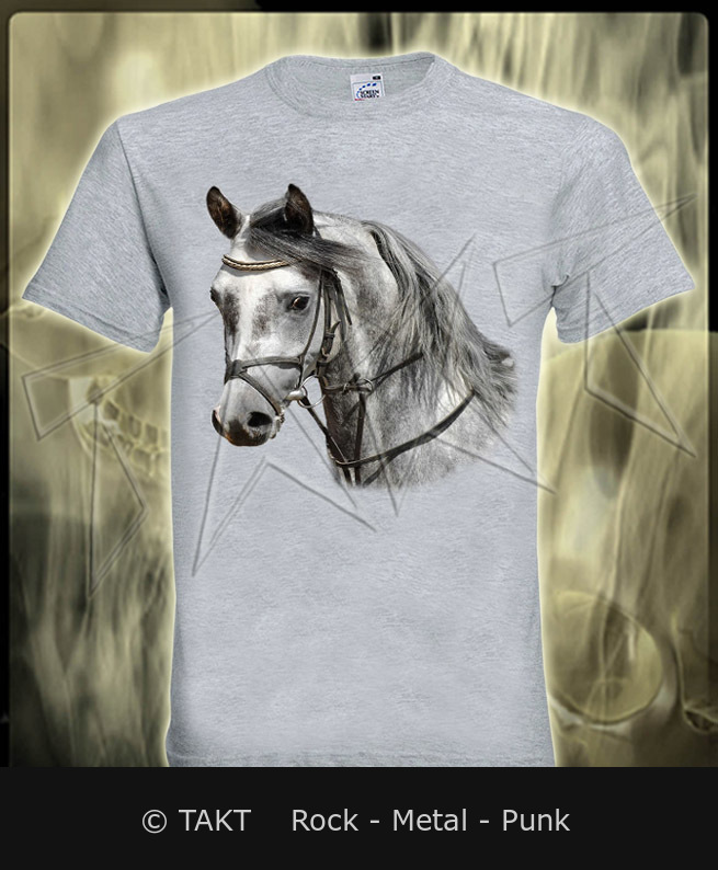 Tričko Horse šedé XL