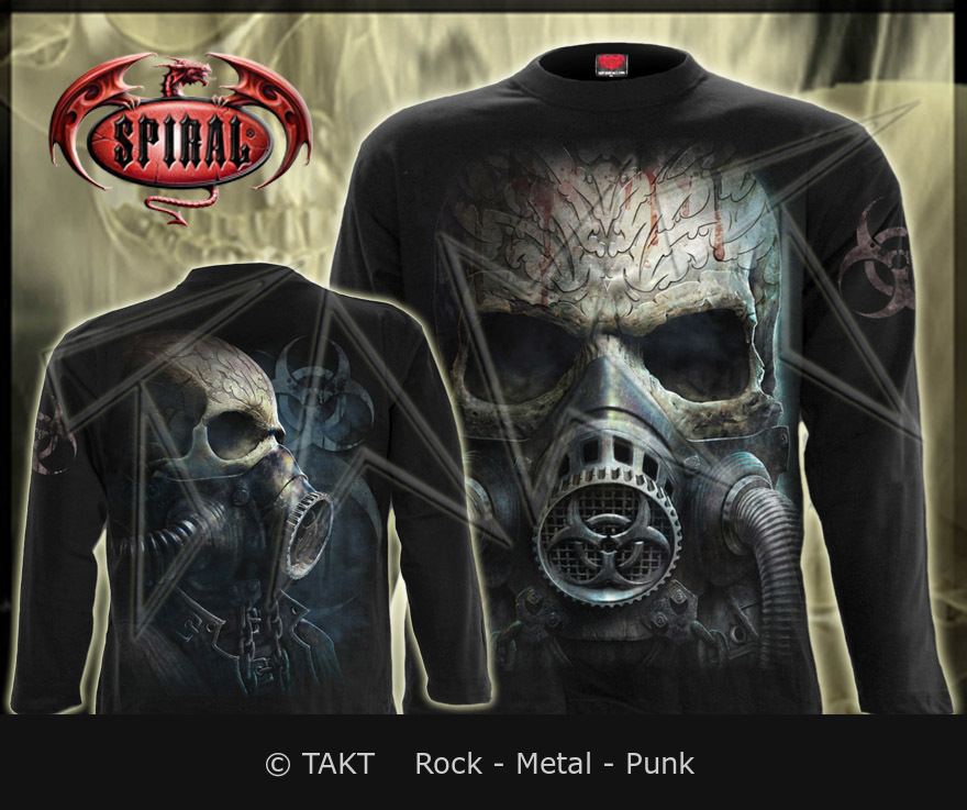 Tričko s dlouhým rukávem Bio - Skull - All Print - Spiral Direct L