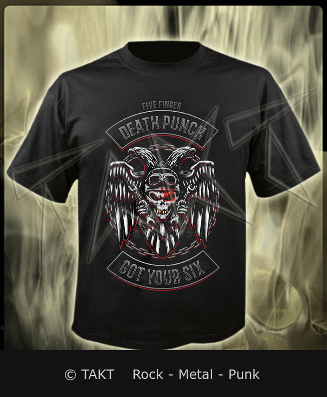 Tričko Five Finger Death Punch - Biker Badge XXL