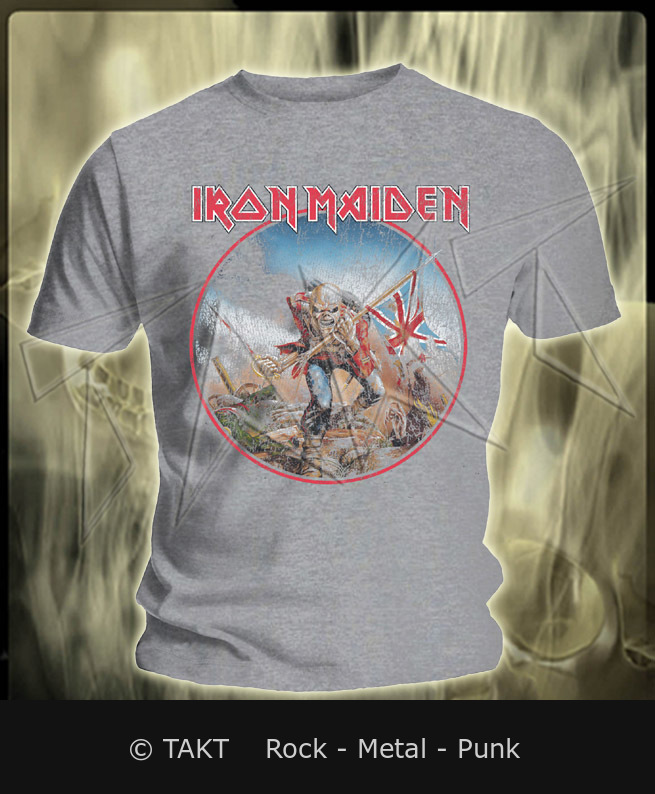 Tričko Iron Maiden - The Trooper 3 šedé L
