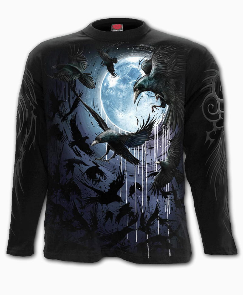 Tričko s dlouhým rukávem Crow Moon - All Print - Spiral Direct XL