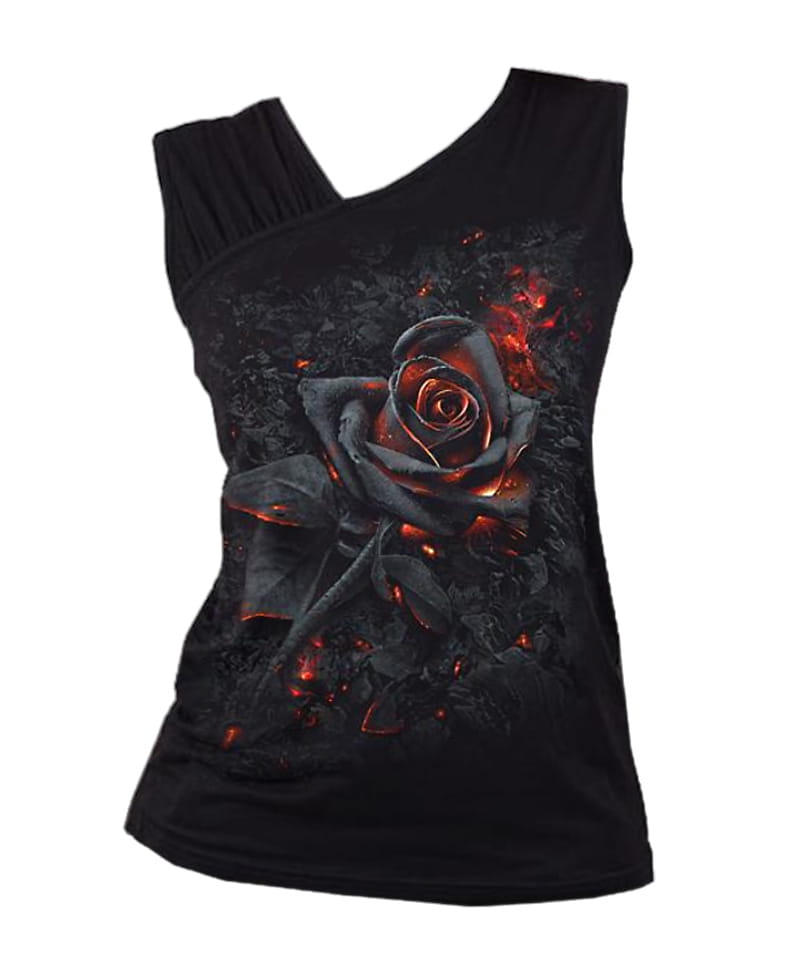Dámské tričko bez rukávu Burnt Rose Gathered Shoulder S