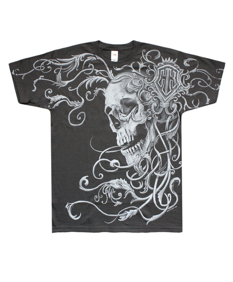 Tričko Engraved Skull Grey - All Print M