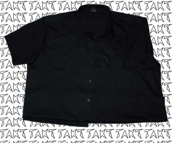 Pánská košile - Černá krátký rukáv XXL
