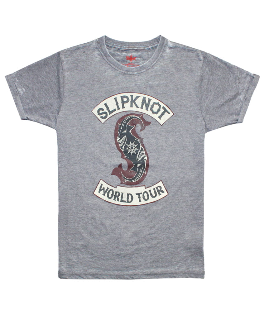 Tričko Slipknot - World Tour šedé L