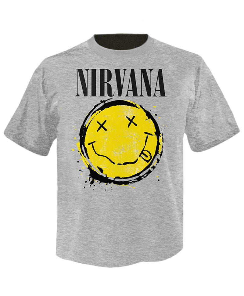 Tričko Nirvana - Smiley 04 Šedé