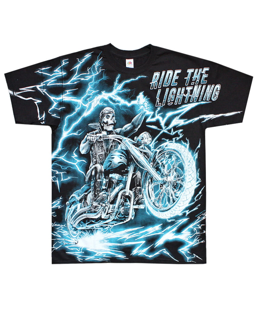 Tričko Ride The Lightning - All Print Motorcycle XL